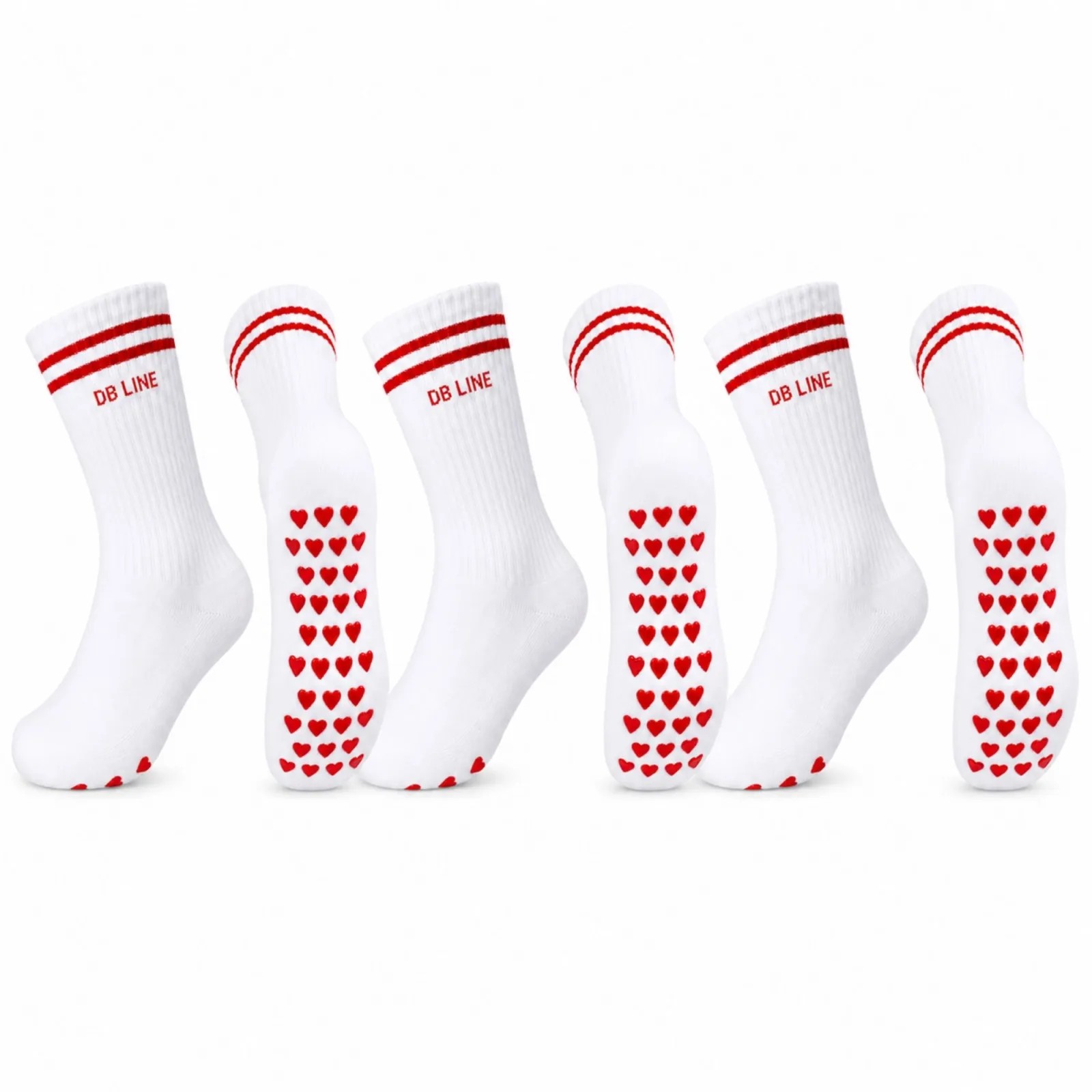 DB LINE Kaydırmaz Yoga Pilates Çorabı 4'lü | Pamuklu Silikon Taban, Barre Stüdyo Spor