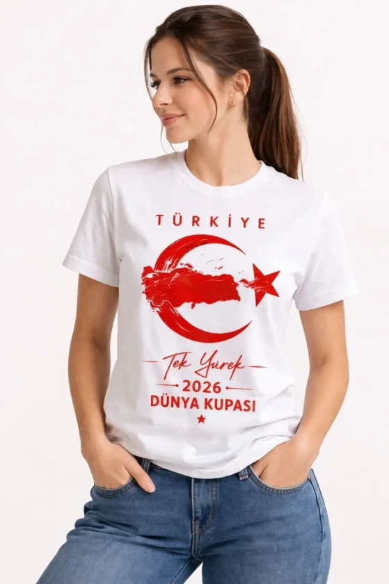 Türkiye Ay Yıldız 2026 Dünya Kupasi Taraftar Forma T-Shirt - Beyaz