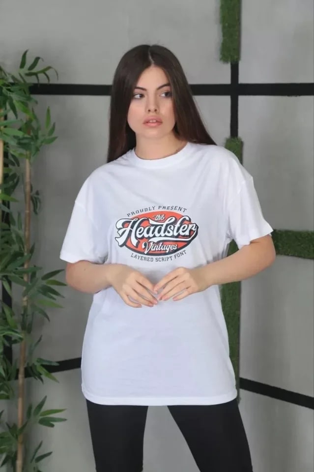 Unisex Baskılı Oversize T-Shirt - Beyaz — görsel 1/2