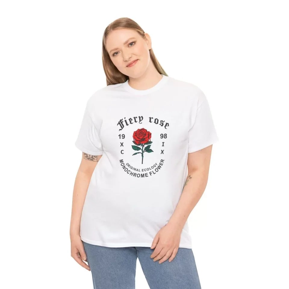 Unisex Bisiklet Yaka Baskılı T-Shirt - Beyaz — görsel 1/1