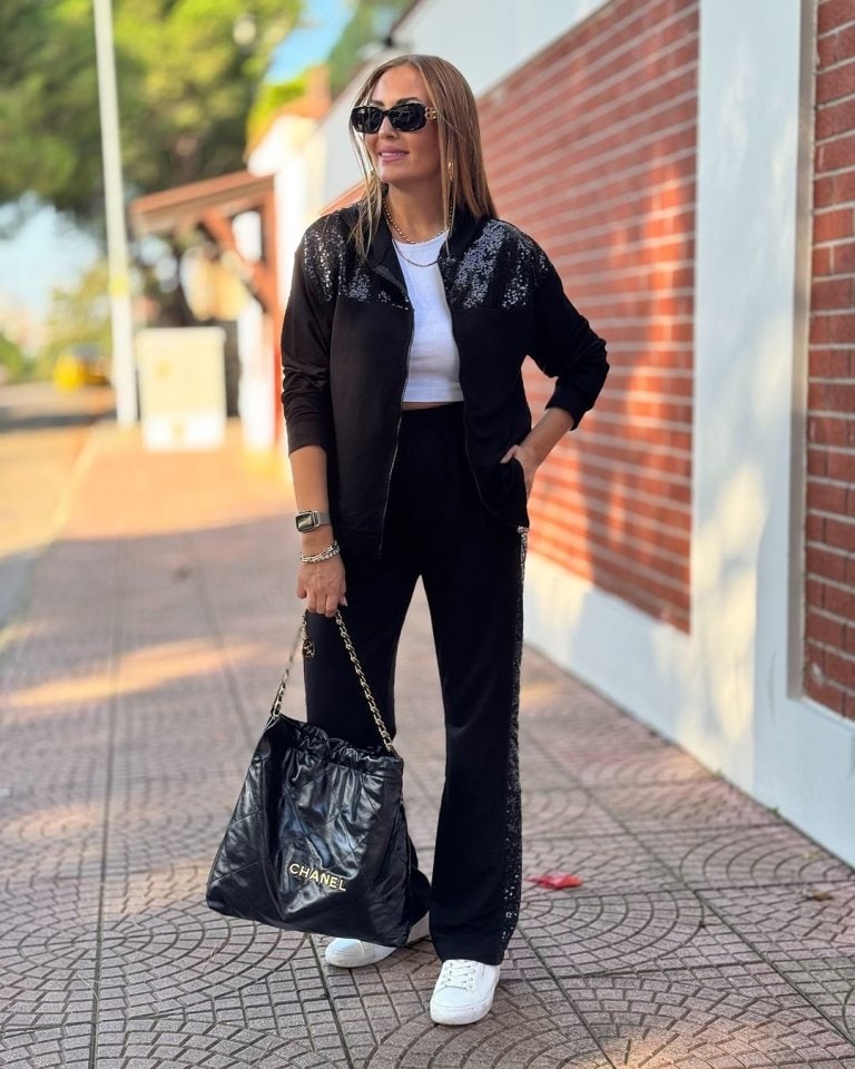 Kadın İki İplik Kumaş Pul Ve Fermuar Detaylı İkili Takım — görsel 1/4