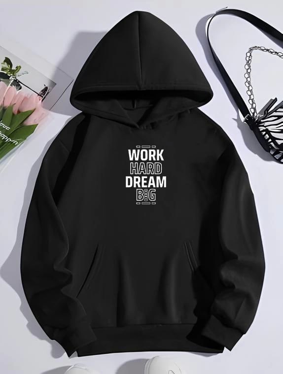 Kışlık Üç İplik Kapüşonlu Sweatshirt - Siyah — görsel 1/1