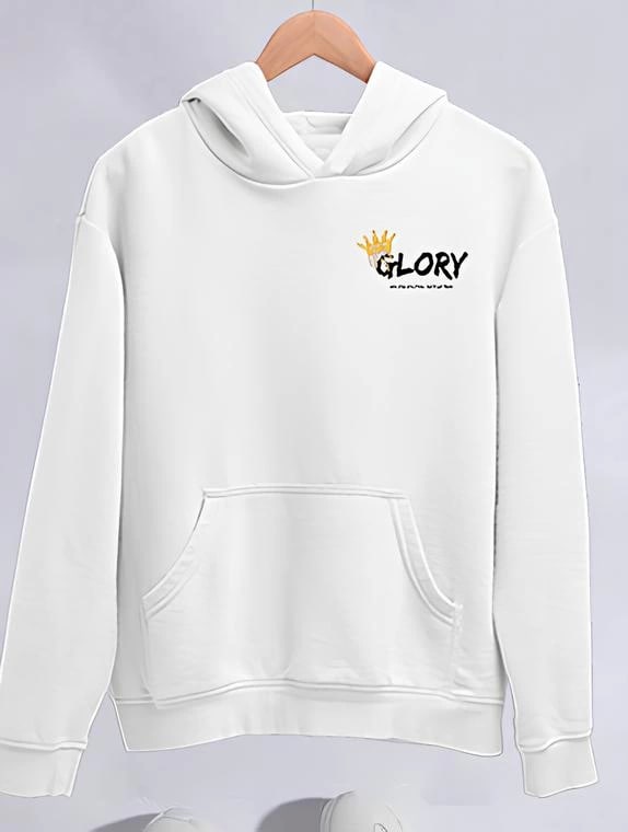 Kışlık Üç İplik Kapüşonlu Sweatshirt - Beyaz — görsel 1/1