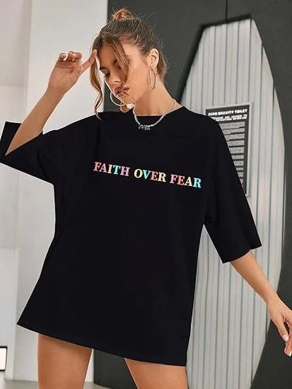 Bisiklet Yaka Baskılı T-Shirt - Siyah — görsel 1/4