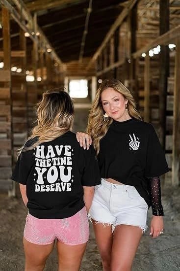 Bisiklet Yaka Kısa Kol Baskılı T-Shirt - Siyah — görsel 1/3
