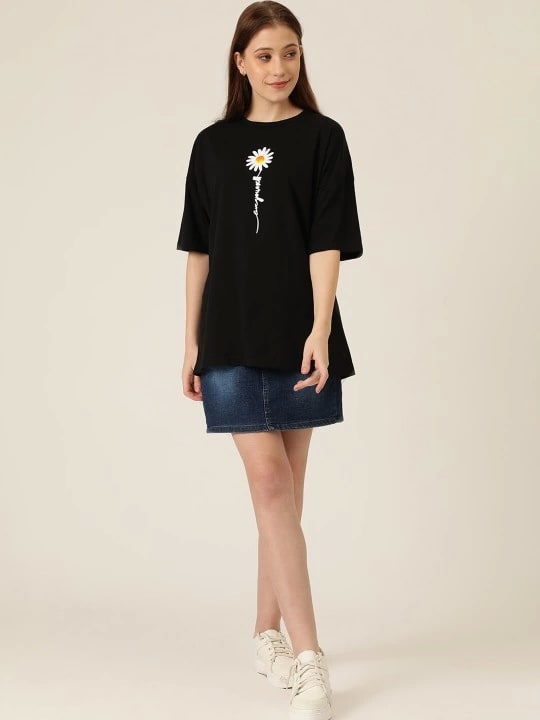Baskılı T-Shirt - Siyah — görsel 1/4
