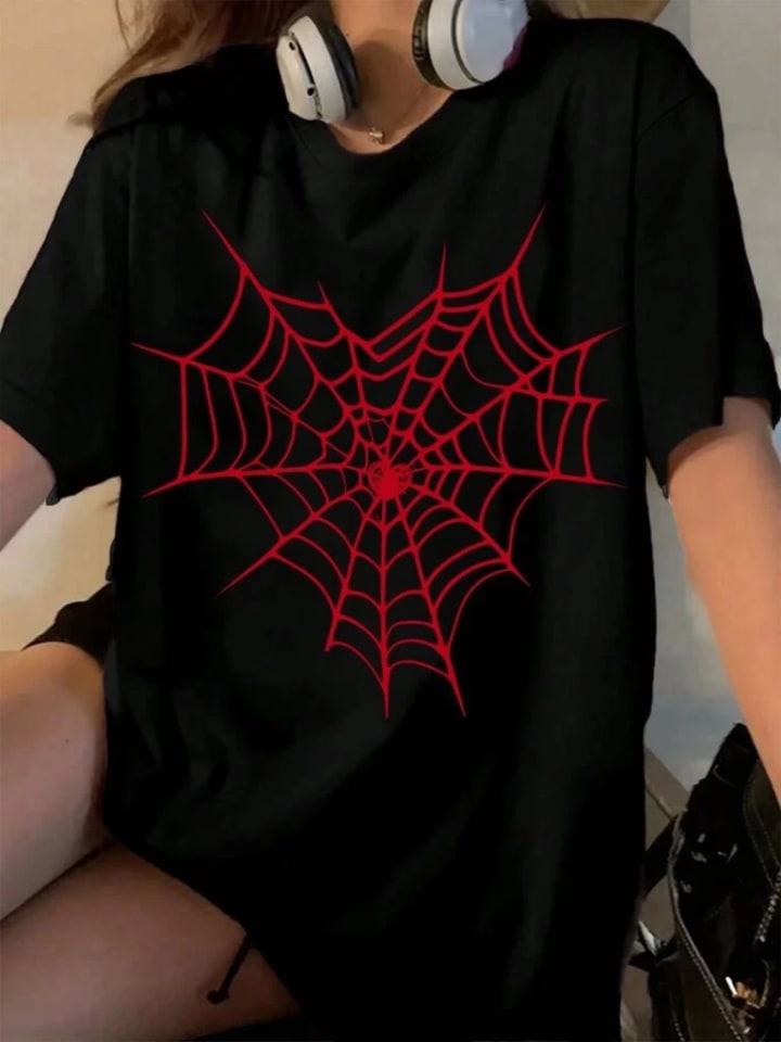 Baskılı T-Shirt - Siyah — görsel 1/3