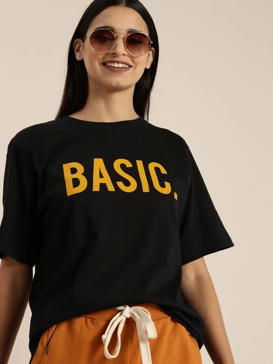 Baskılı T-Shirt - Siyah — görsel 1/3