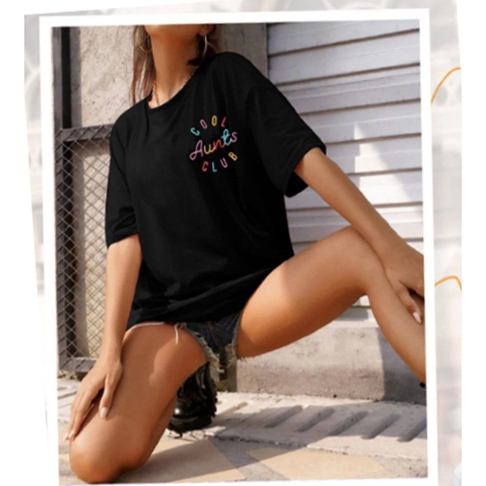 Baskılı T-Shirt - Siyah — görsel 1/2