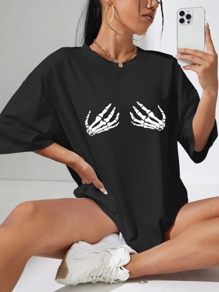 Baskılı T-Shirt - Siyah — görsel 1/4