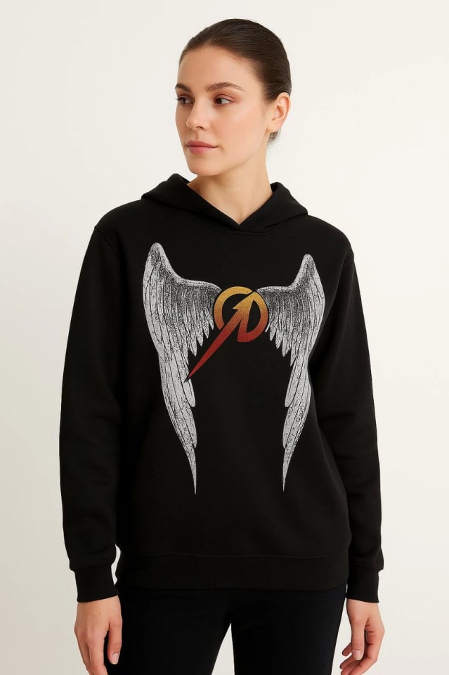 Metallica İki İplik Kapüşonlu Ön Ve Arka Baskılı Hoodie - Siyah — görsel 1/4