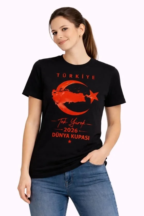 Türkiye Ay Yıldız 2026 Dünya Kupasi Taraftar Forma T-Shirt - Siyah — görsel 1/3
