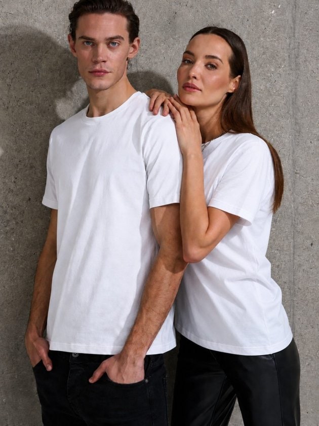 Unisex Kısa Kollu Bisiklet Yaka Basic Viskon Bluz — görsel 1/3