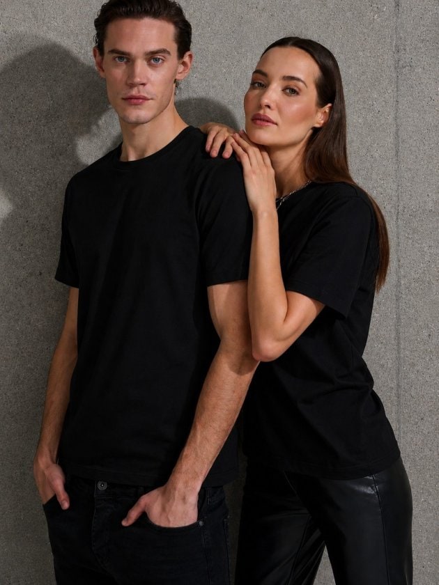 Unisex Kısa Kollu Bisiklet Yaka Basic Viskon Bluz — görsel 1/3