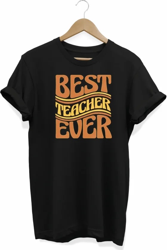 24 Kasım Öğretmenler Günü Hediye Baskılı Oversize Bisiklet Yaka T-Shirt - Siyah — görsel 1/1