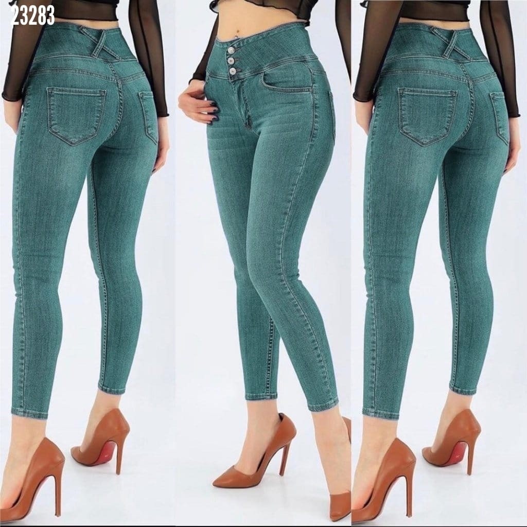 Yüksek Bel Likralı Jean Pantolon 90 Cm — görsel 1/7