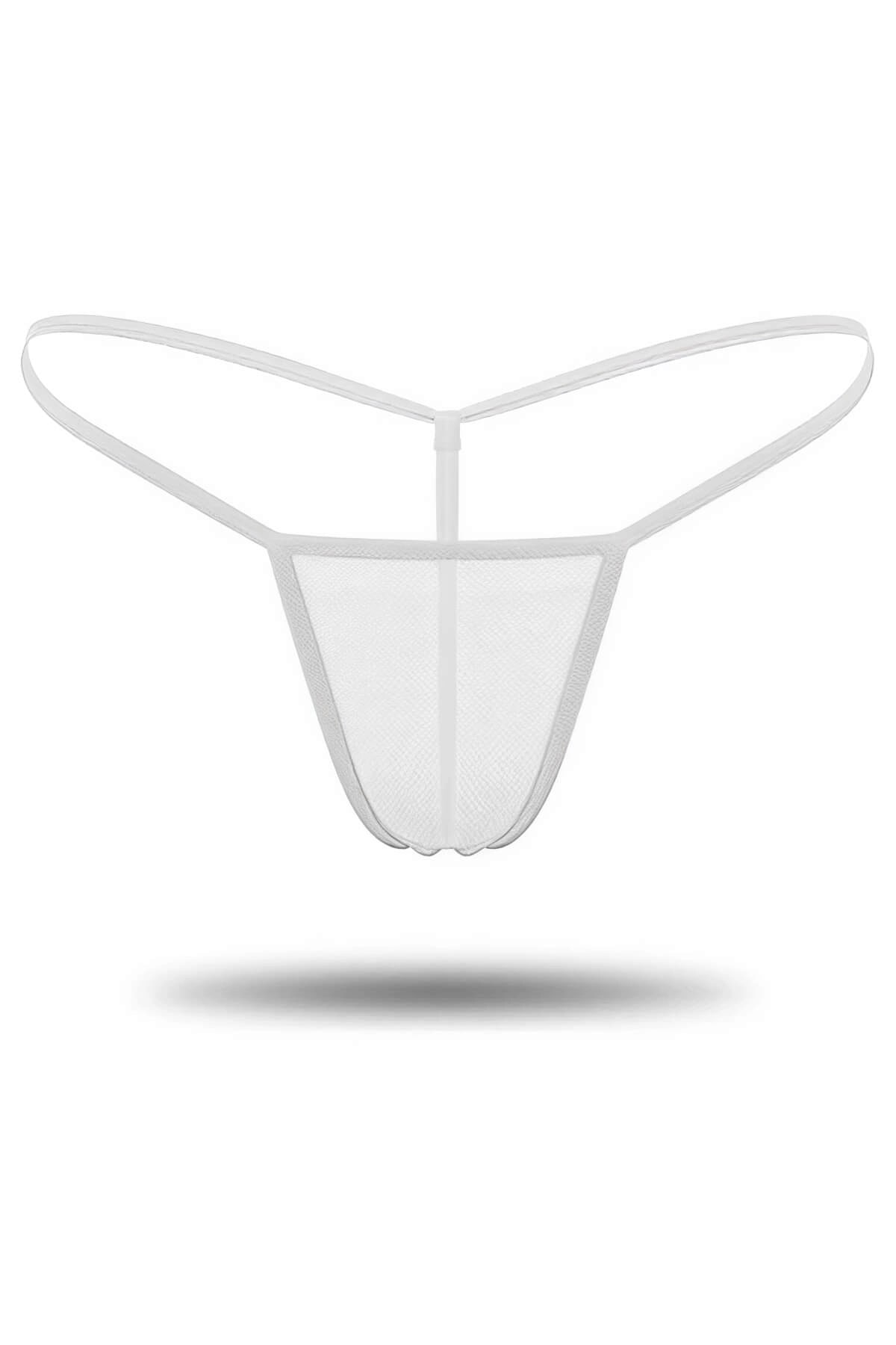 Beyaz Transparan Tül String Tanga Tm0368 — görsel 1/2