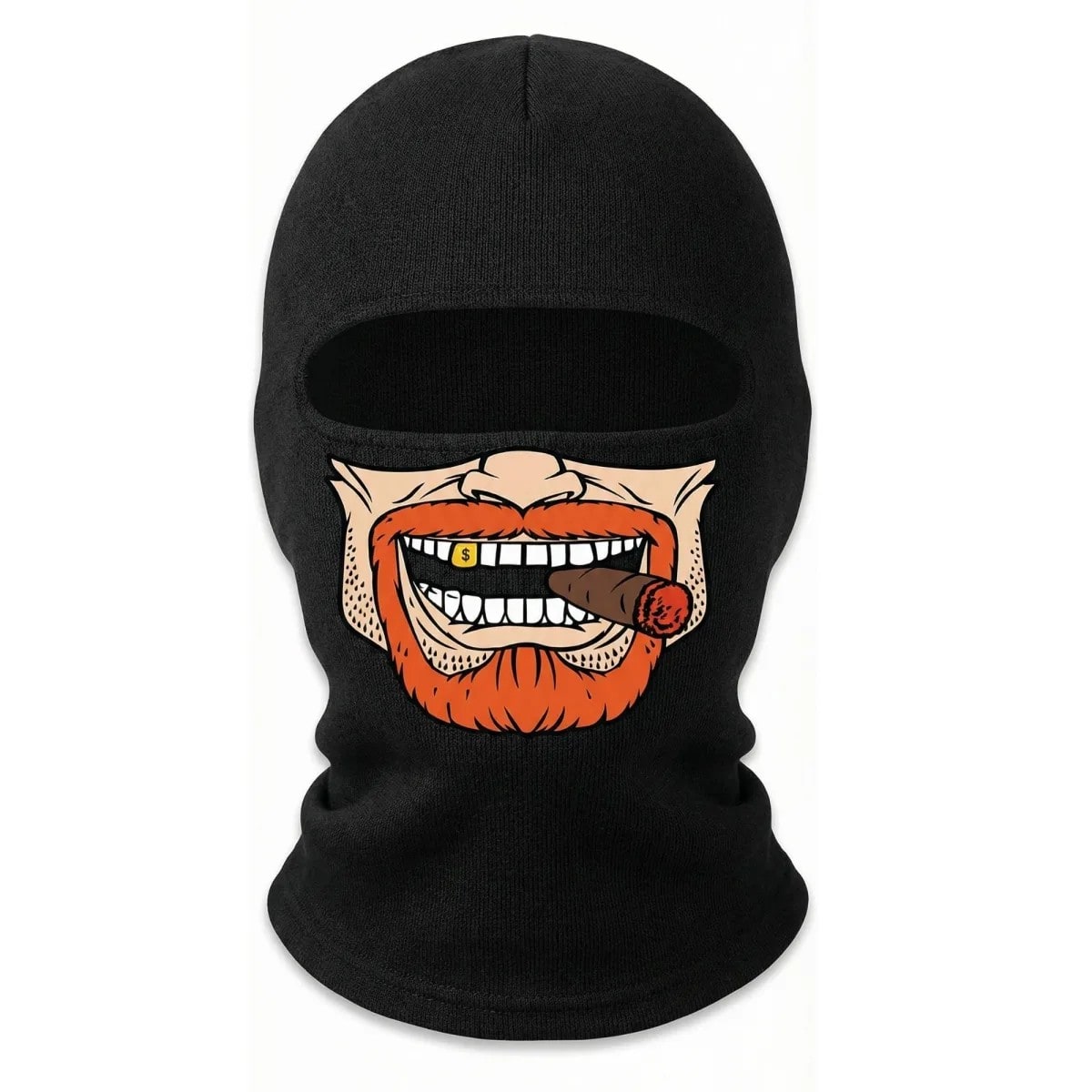 Unisex Sakallı Puro Baskılı Balaklava 1 Adet Tek Beden Viskoz Kask İçi Outdoor Maske — görsel 1/7
