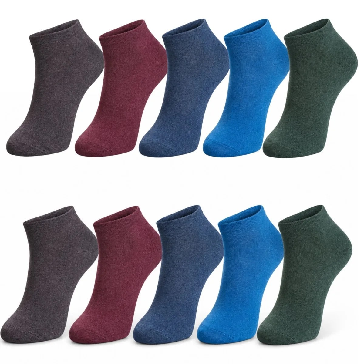 Erkek Pamuklu Patik Çorap 10'lu 39-44 | Dikişsiz Burun, Koku Karşıtı, Nefes Alan Sneaker — görsel 1/5