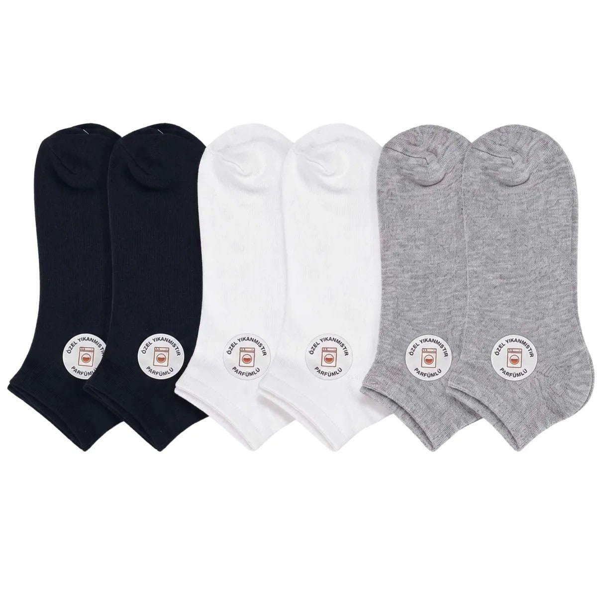 Unisex Dikişsiz Patik Çorap 6'lı | %85 Pamuklu Geri Dönüşüm İplikli, Nefes Alan Spor — görsel 1/7