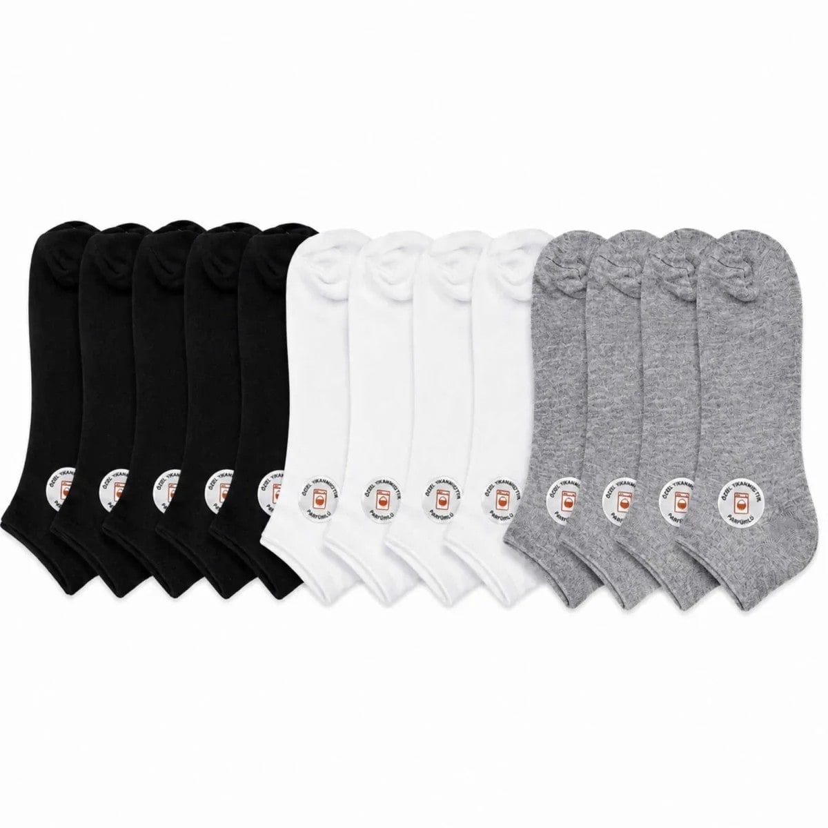 Unisex Patik Çorap 12'li | %85 Pamuklu Geri Dönüşüm İplikli, İnce Dikişli Günlük Spor — görsel 1/7