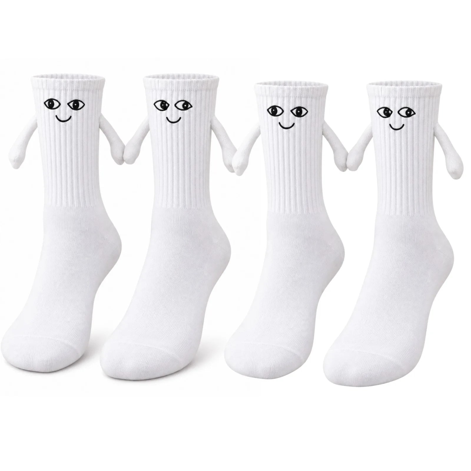 Mıknatıslı El Ele 2'li Unisex Tutuşan Sevimli Çorap 36-44 | Çift Hediyesi, Pamuklu Renkli Crew Model — görsel 1/49