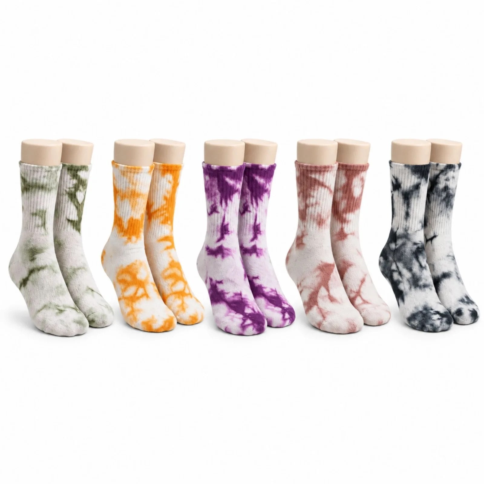 Unisex Batik Desenli Çorap 5'li Set Renkli Pamuklu Uzun Soket Dikişsiz Nefes Alan Günlük Spor Çorabı — görsel 1/7