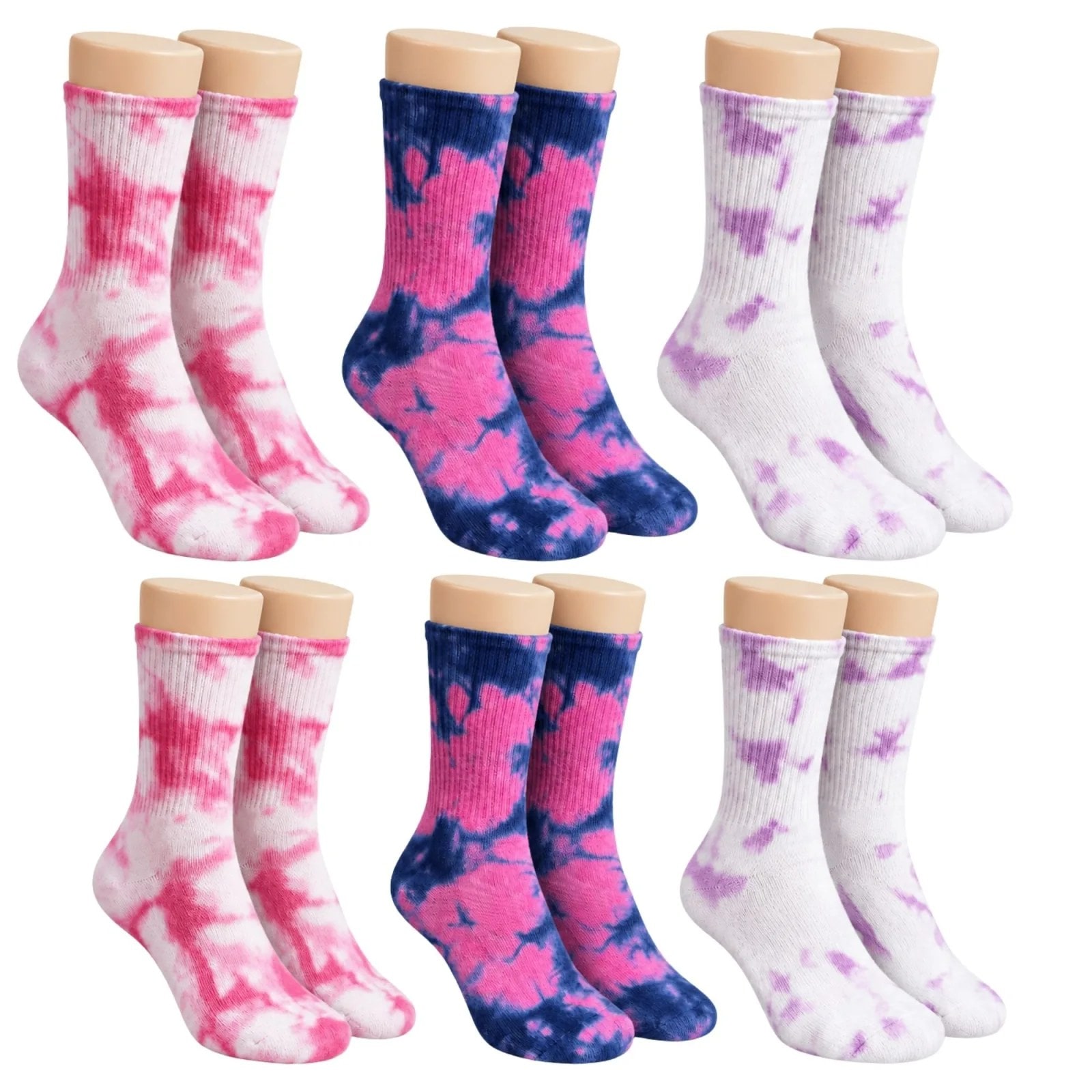 Unisex Batik Desenli Çorap 6'lı Set Pamuklu Renkli Uzun Soket Dikişsiz Nefes Alan Günlük Spor Çorabı — görsel 1/7